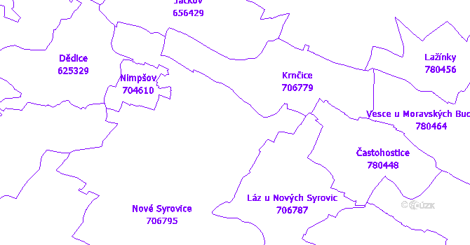 Katastrální mapa Nové Syrovice