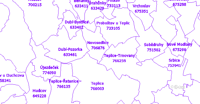Katastrální mapa Novosedlice