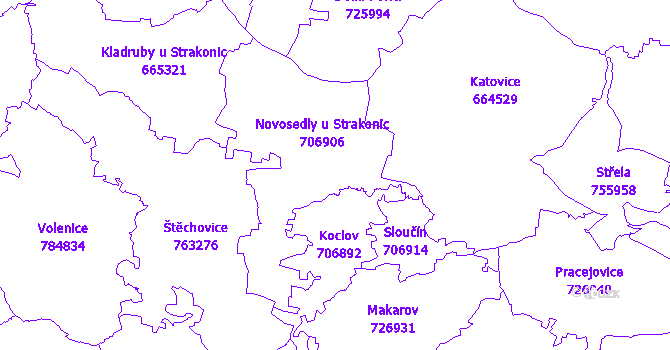 Katastrální mapa Novosedly