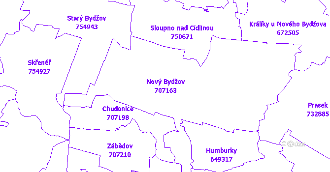 Katastrální mapa Nový Bydžov