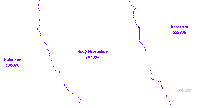 Katastrální mapa Nový Hrozenkov