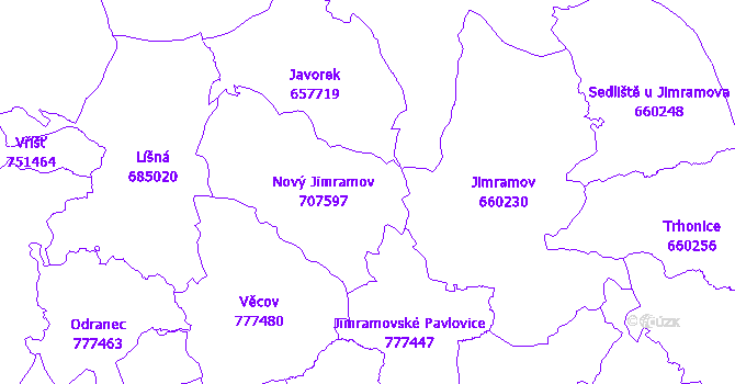 Katastrální mapa Nový Jimramov