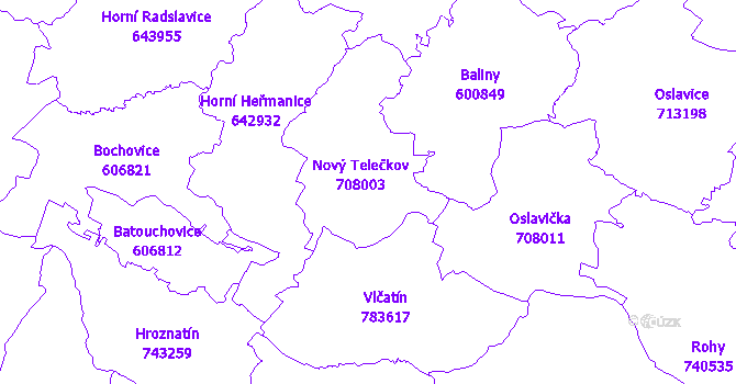 Katastrální mapa Nový Telečkov