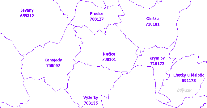 Katastrální mapa Nučice