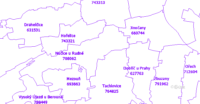 Katastrální mapa Nučice