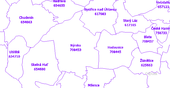 Katastrální mapa Nýrsko