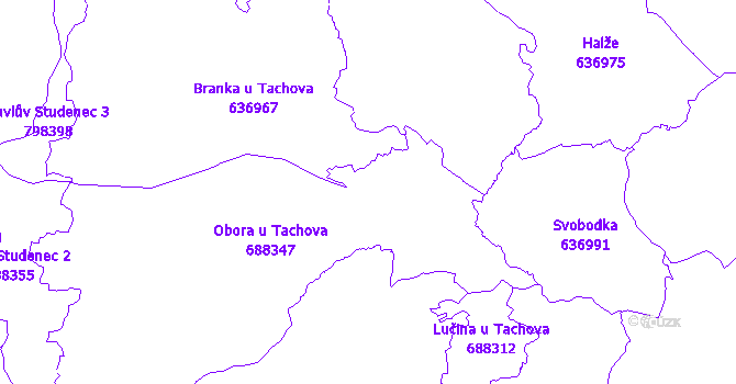 Katastrální mapa Obora