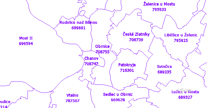 Katastrální mapa Obrnice