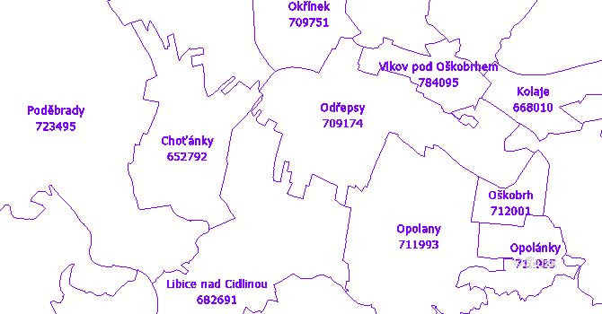 Katastrální mapa Odřepsy