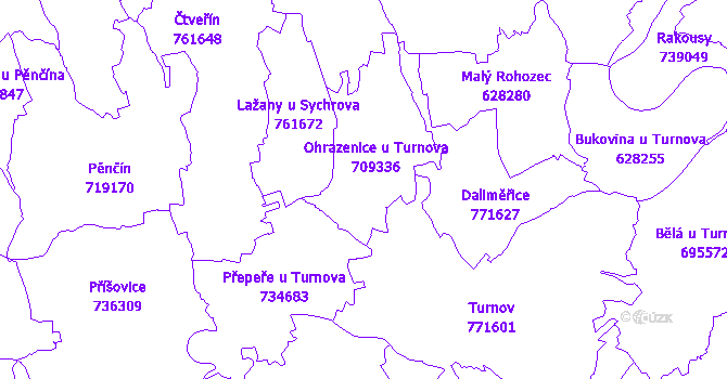 Katastrální mapa Ohrazenice