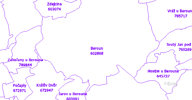 Katastrální mapa Beroun