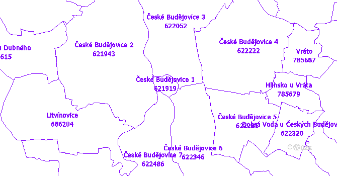 Katastrální mapa České Budějovice