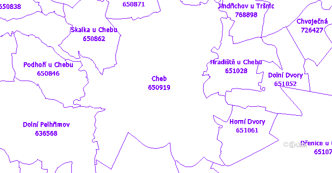 Katastrální mapa Cheb