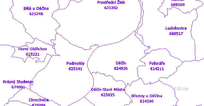 Katastrální mapa Děčín