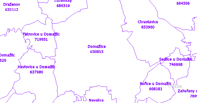 Katastrální mapa Domažlice
