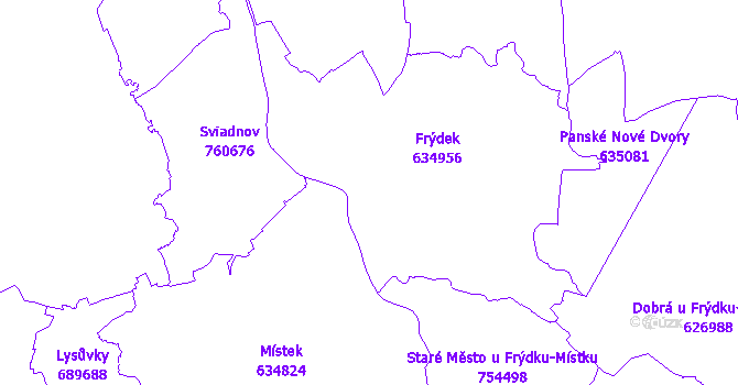 Katastrální mapa Frýdek-Místek