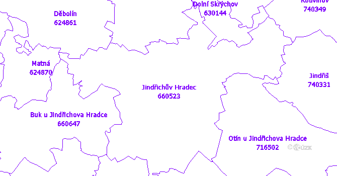 Katastrální mapa Jindřichův Hradec