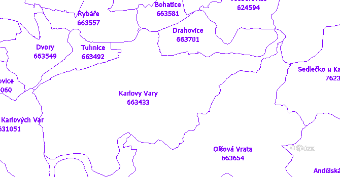 Katastrální mapa Karlovy Vary