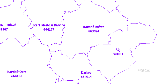 Katastrální mapa Karviná