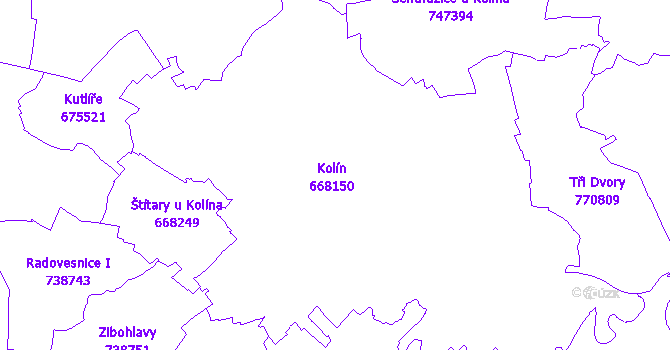 Katastrální mapa Kolín