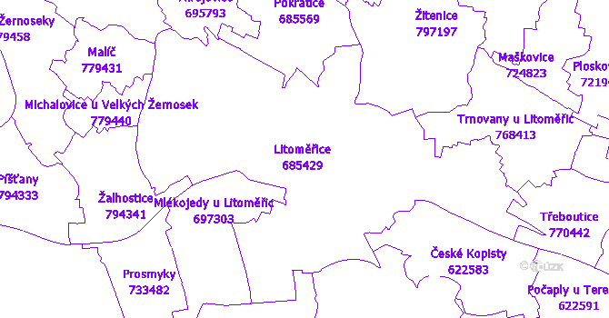 Katastrální mapa Litoměřice