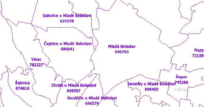 Katastrální mapa Mladá Boleslav