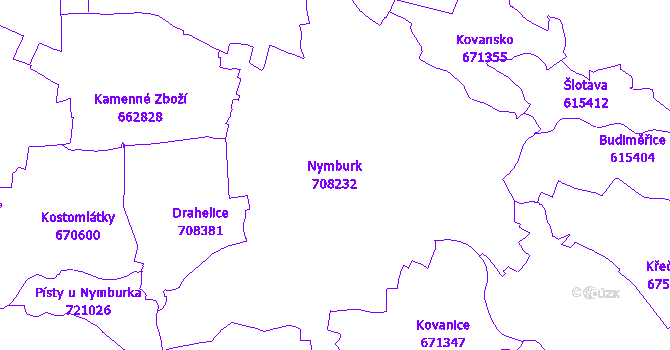 Katastrální mapa Nymburk