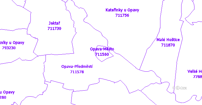 Katastrální mapa Opava