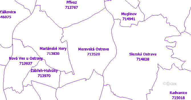 Katastrální mapa Ostrava-město