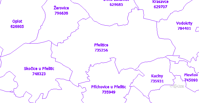 Katastrální mapa Plzeň-jih