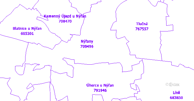 Katastrální mapa Plzeň-sever