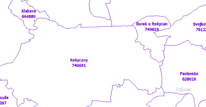 Katastrální mapa Rokycany