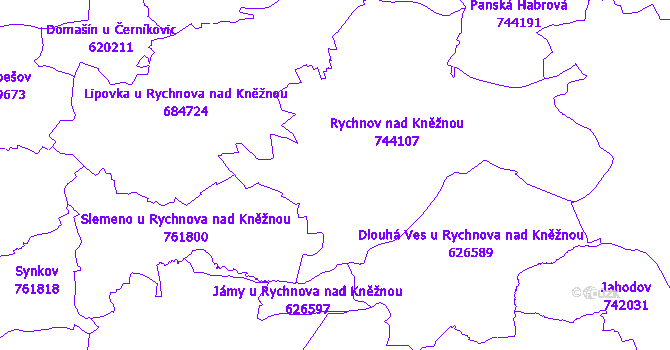 Katastrální mapa Rychnov nad Kněžnou