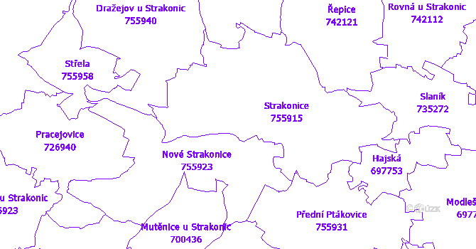 Katastrální mapa Strakonice