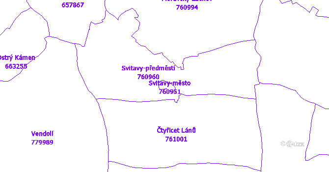 Katastrální mapa Svitavy