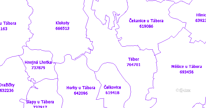 Katastrální mapa Tábor