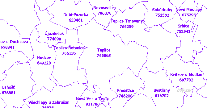 Katastrální mapa Teplice