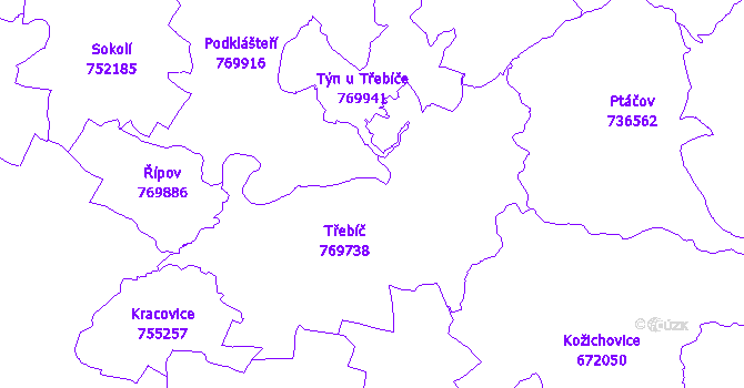 Katastrální mapa Třebíč