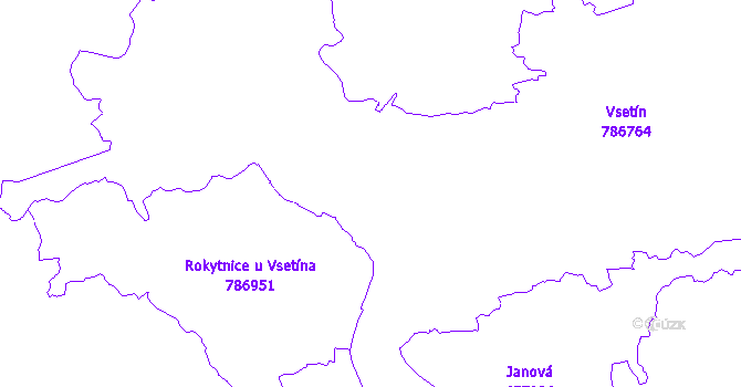 Katastrální mapa Vsetín