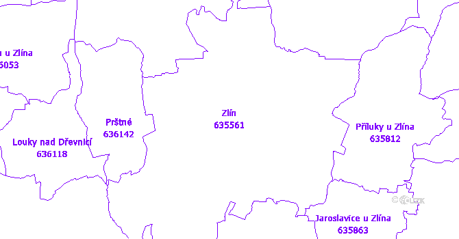 Katastrální mapa Zlín