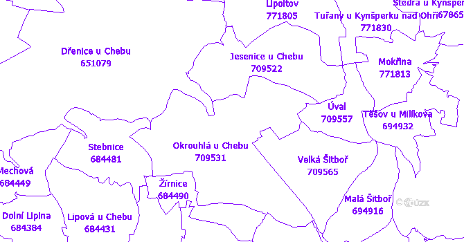Katastrální mapa Okrouhlá