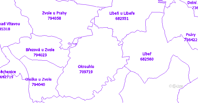 Katastrální mapa Okrouhlo