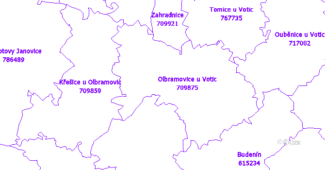Katastrální mapa Olbramovice