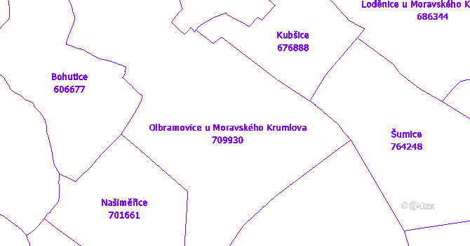 Katastrální mapa Olbramovice