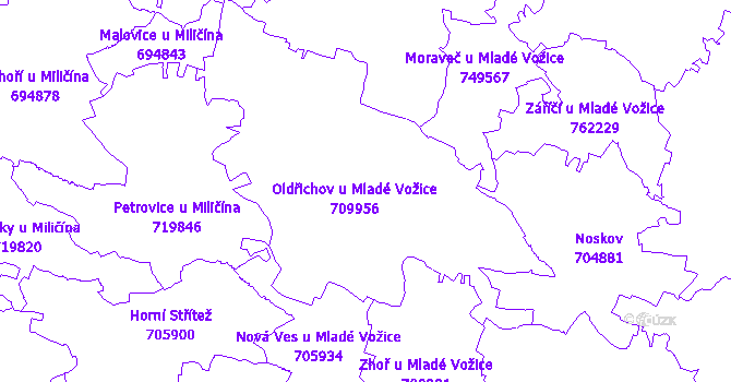 Katastrální mapa Oldřichov