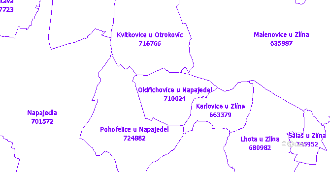 Katastrální mapa Oldřichovice