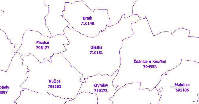 Katastrální mapa Oleška