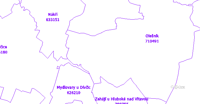 Katastrální mapa Olešník