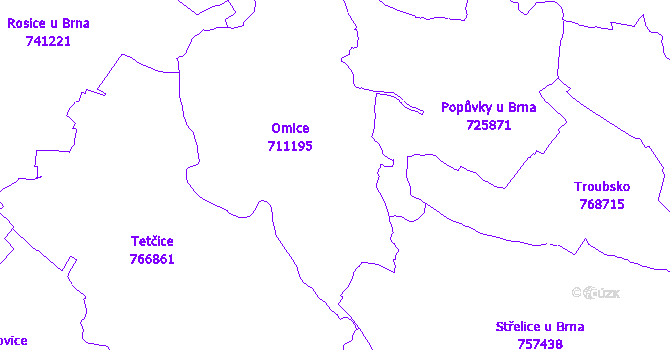 Katastrální mapa Omice