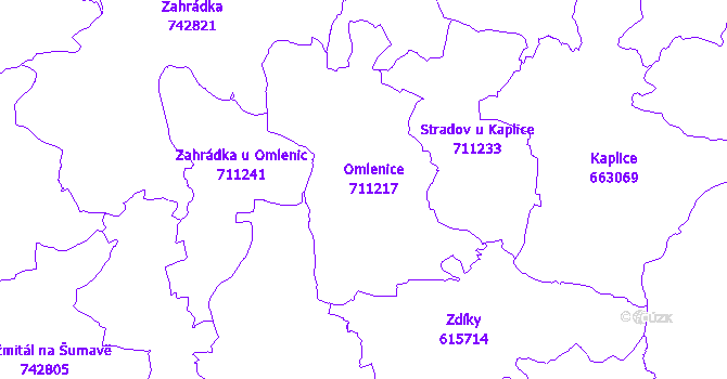 Katastrální mapa Omlenice